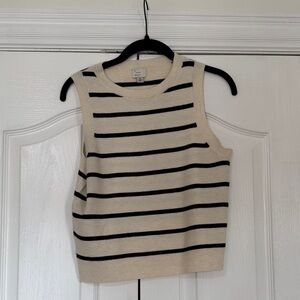a new day Black and Cream Striped Tank Top